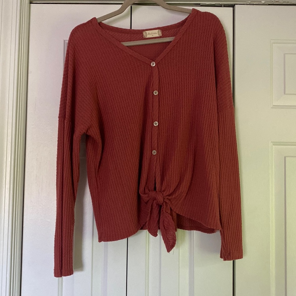 Button down tied top